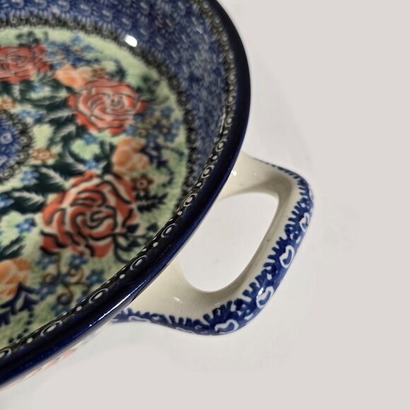 Unikat 1897 Ultimate Bakeware Col. 2007 Floral Handmade 12 x 2.5 Polish Pottery - Picture 10 of 14